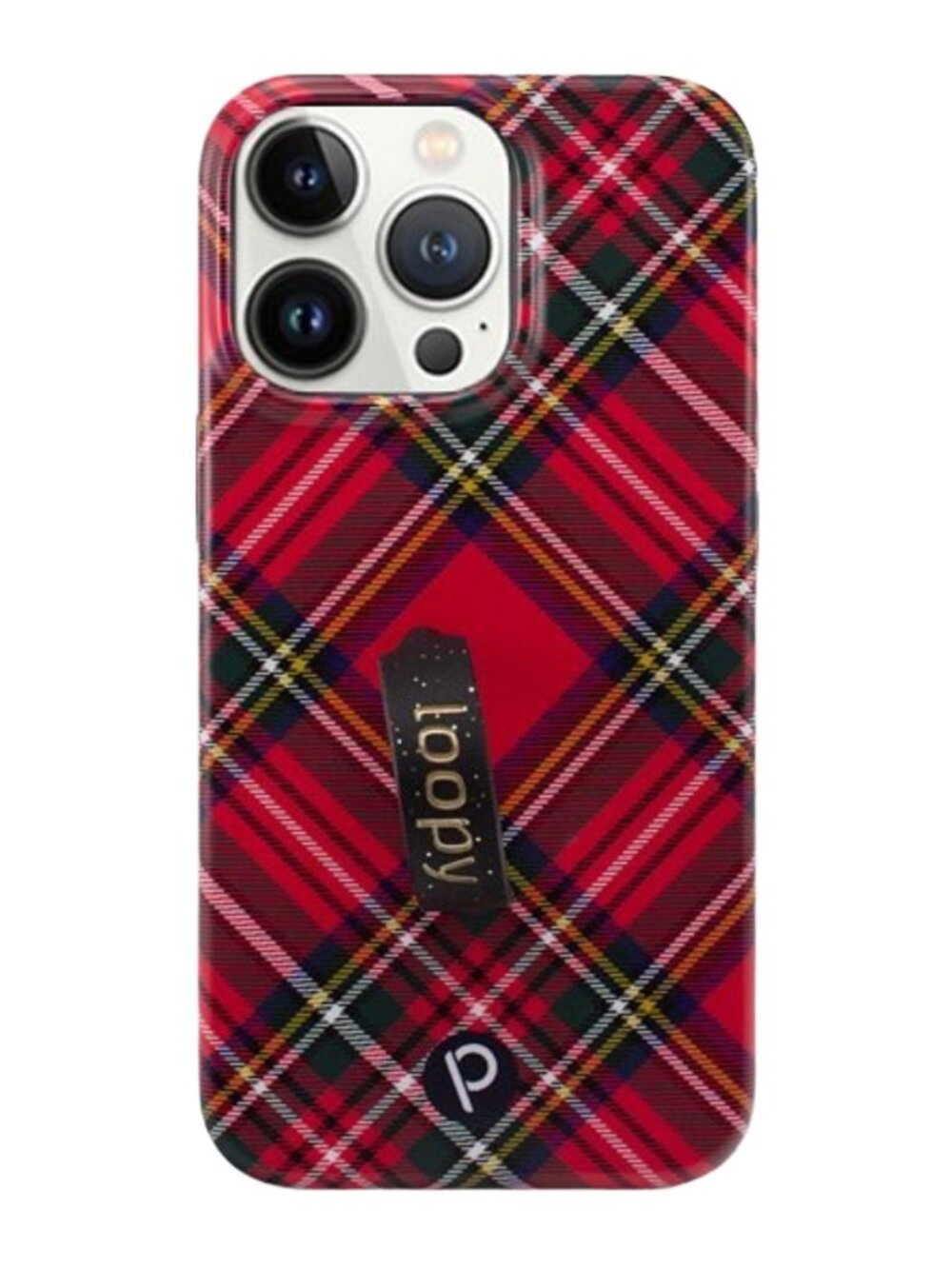 NWT Loopy RED TARTAN PLAID iPhone 14 and 15 Pro Max Phone Case - Righty